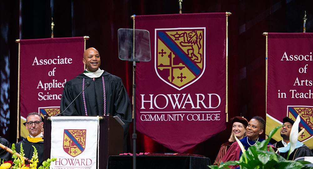 Commencement 2023 Governor Wes Moore delivering the keynote address to the graduates
