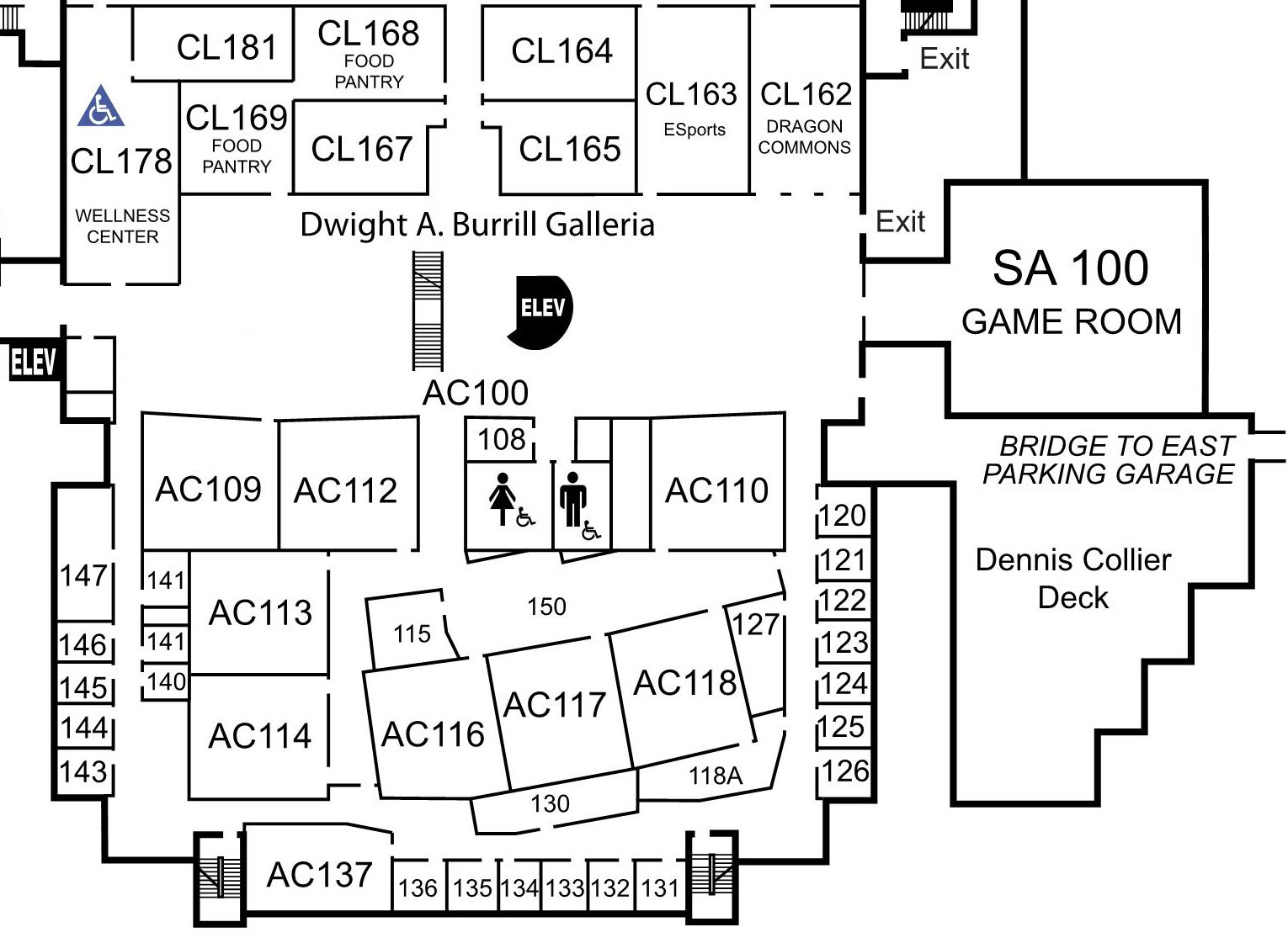 Academic Commons First Floor Building Map