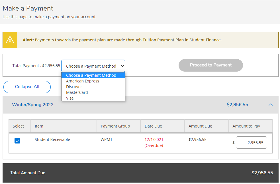 image of payment choices