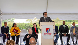 National Cyber Director Harry Coker Jr. delivering the keynote remarks during the Workforce Development and Trades Center groundbreaking.