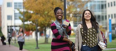 Students walking on campus