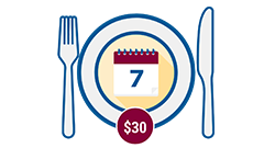 $30 donation meals for one week