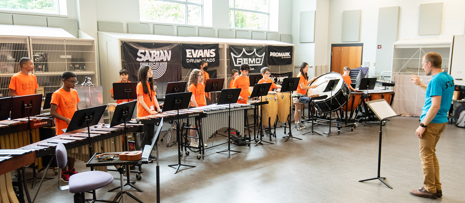 Drummin Dragons students performing percussion