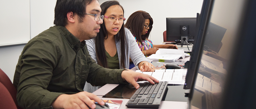 students working on computers