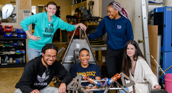 Dr. Willis and engineering students