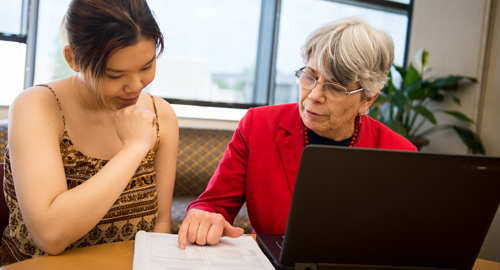 Student receiving advising