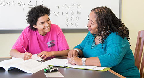 a student receiving tutoring