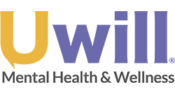 Uwill logo with a gold letter 'U' and purple letters spelling 'will,' above the tagline 'Mental Health & Wellness' in black text.