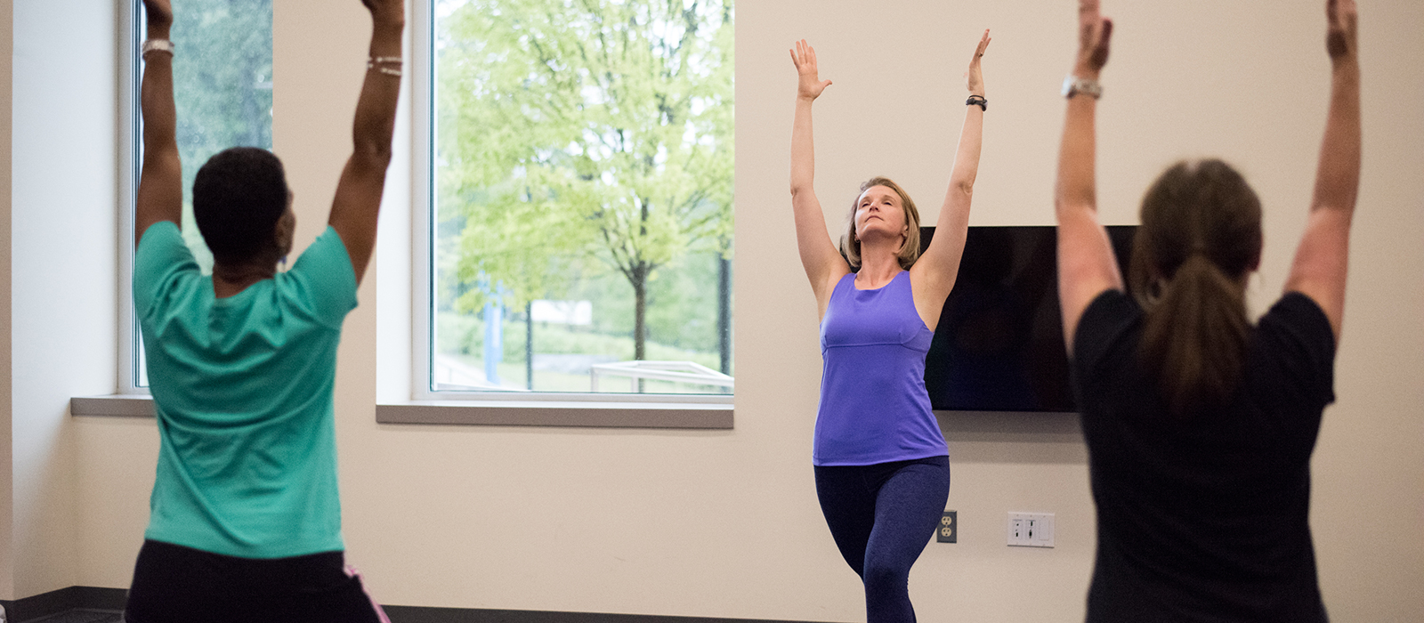 A wellness yoga class at HCC.